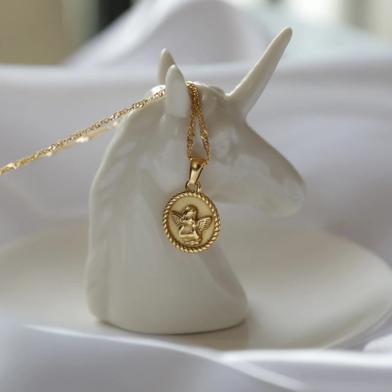 "Angeli Inter Nos” 18K Gold Plated Necklace