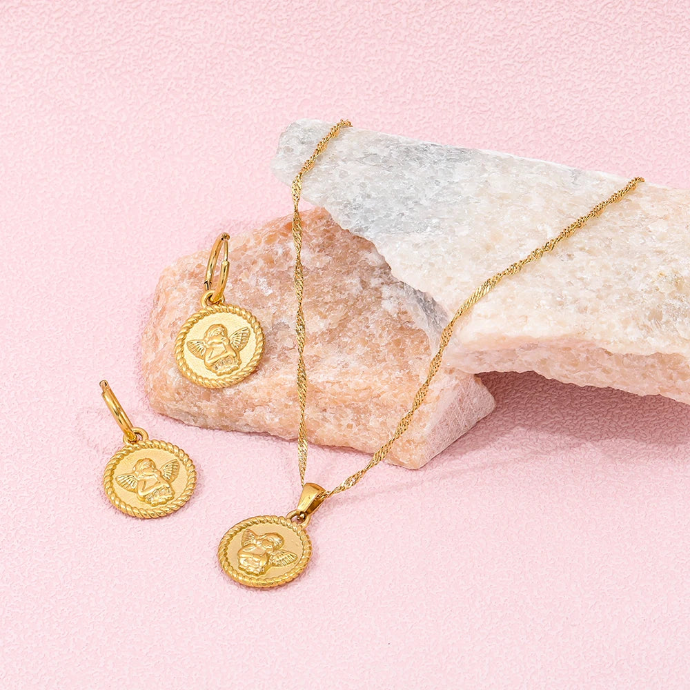"Angeli Inter Nos” 18K Gold Plated Necklace