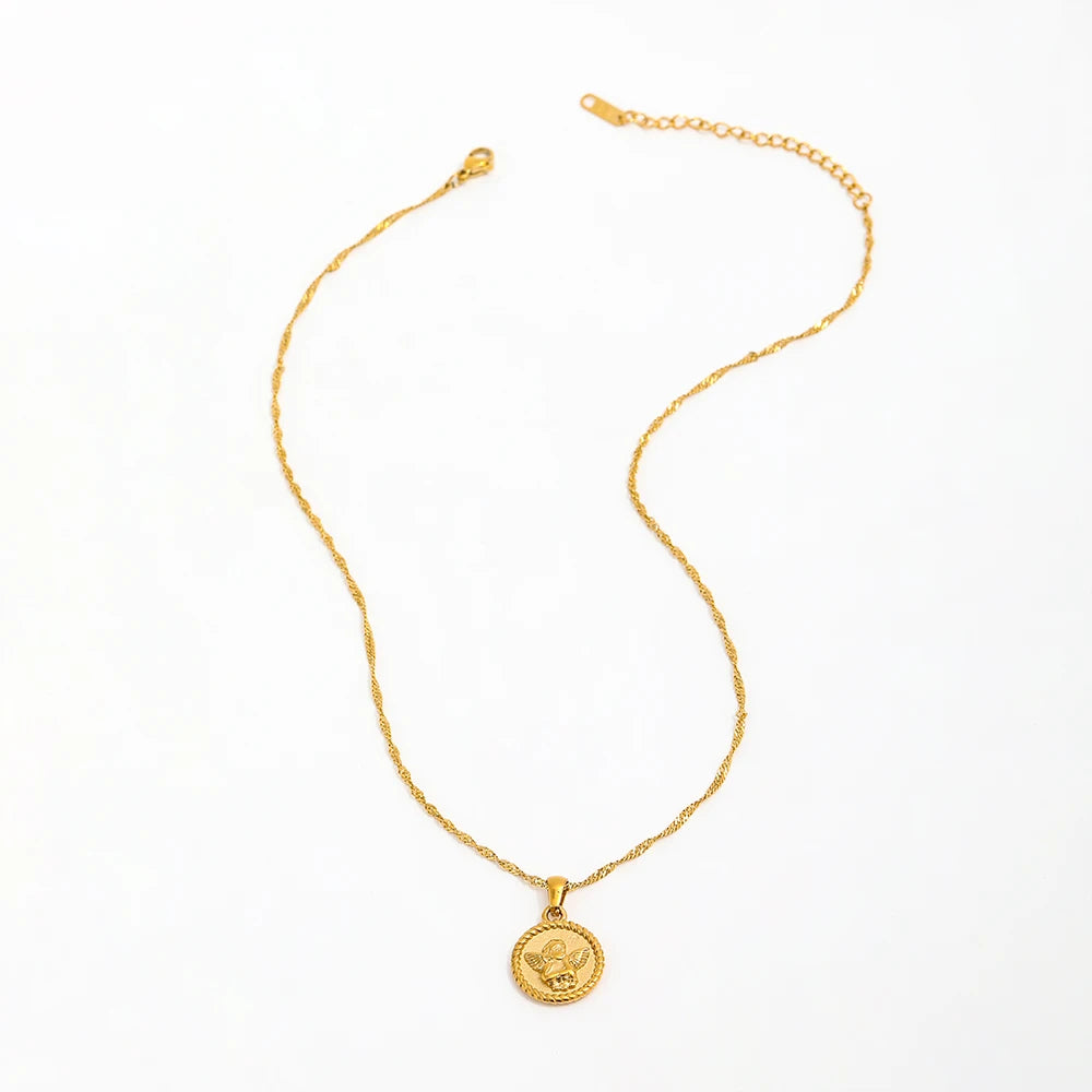 "Angeli Inter Nos” 18K Gold Plated Necklace