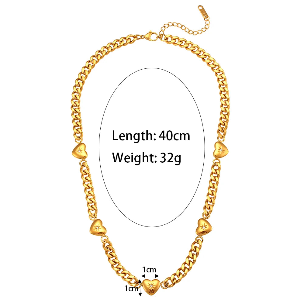 “Hearts Connection” 18K Gold Plated Necklace