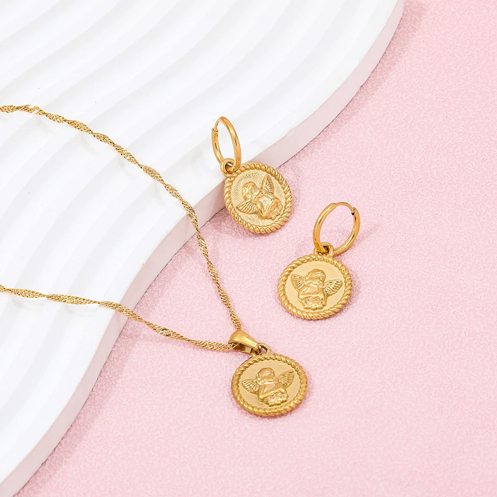 "Angeli Inter Nos” 18K Gold Plated Necklace
