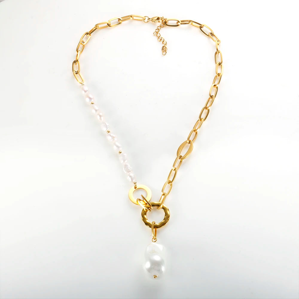 “Girl with Pearls” 18K Gold Plated Necklace