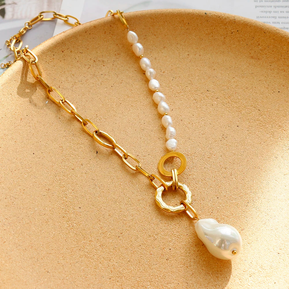 “Girl with Pearls” 18K Gold Plated Necklace