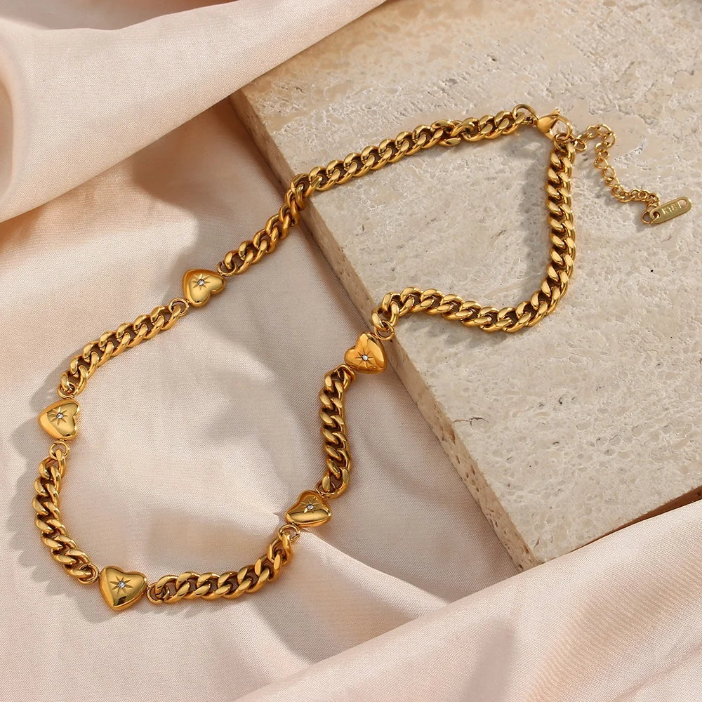 “Hearts Connection” 18K Gold Plated Necklace