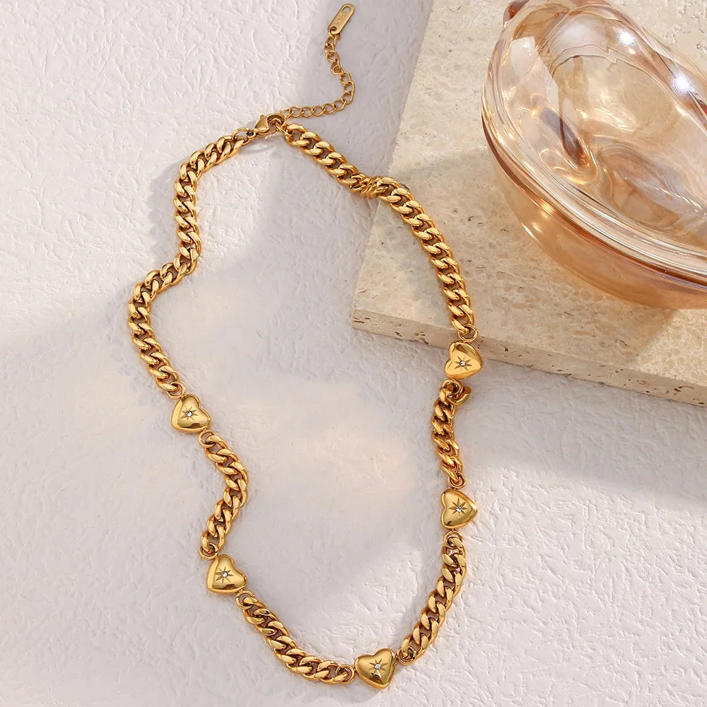 “Hearts Connection” 18K Gold Plated Necklace
