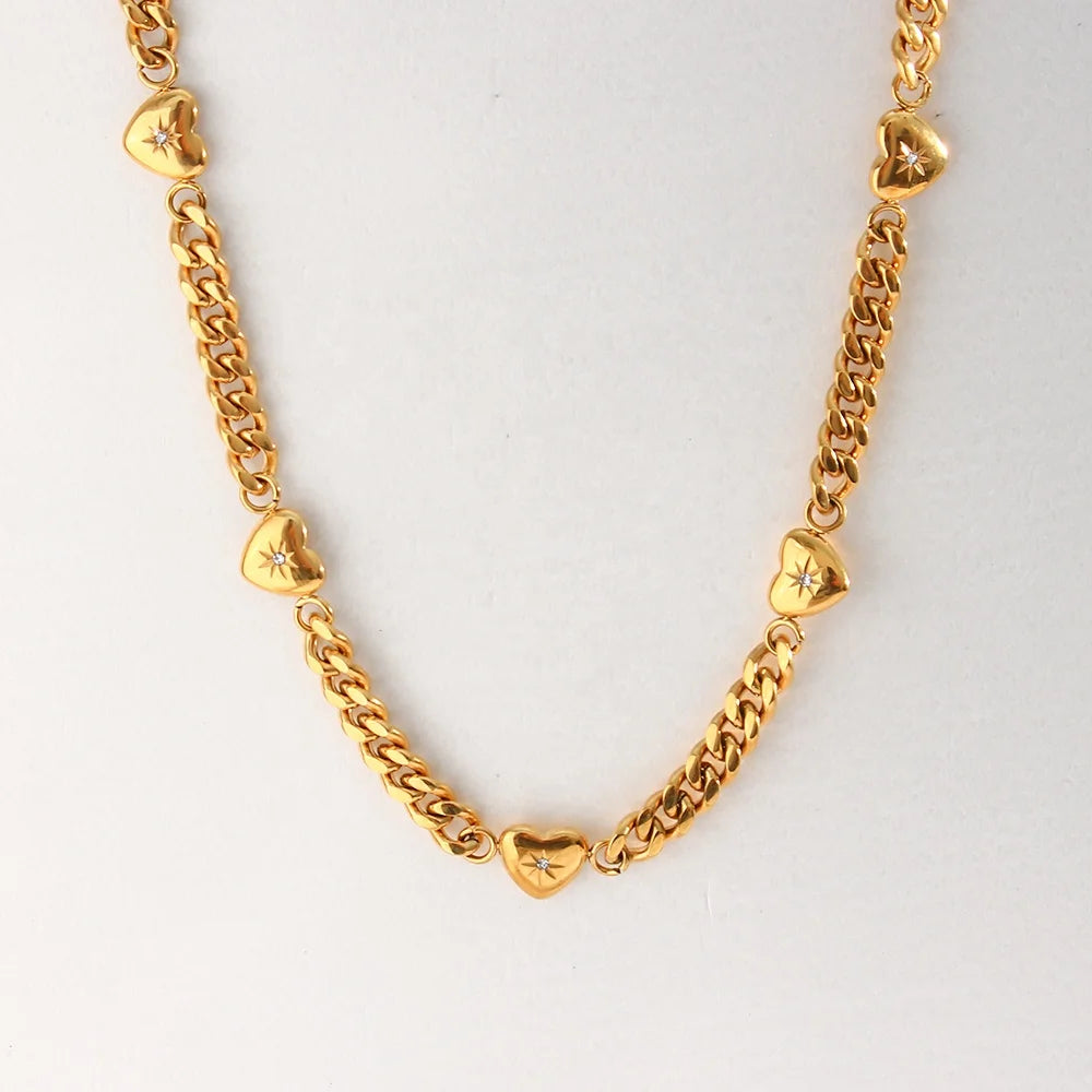 “Hearts Connection” 18K Gold Plated Necklace