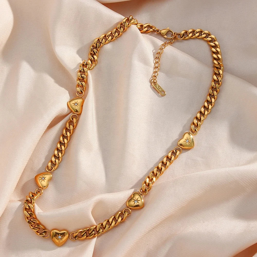 “Hearts Connection” 18K Gold Plated Necklace
