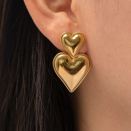 “Queen of Hearts” 18K Gold Plated Earrings
